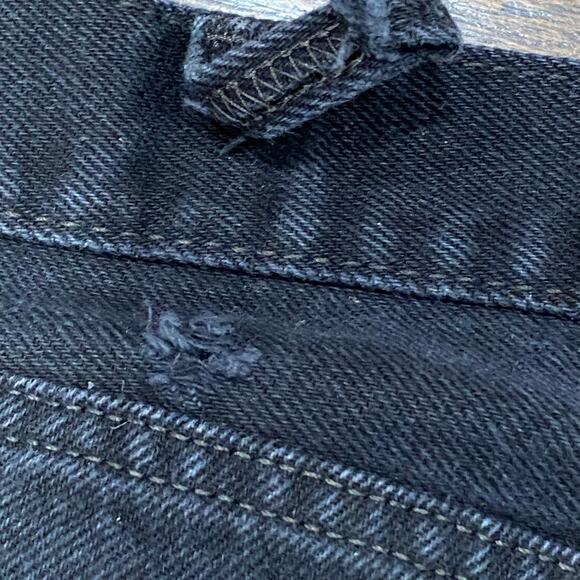 Levi's 505 Black Denim Jeans 38 X 30 Straight Leg Regular Fit High Rise Waist - Picture 7 of 8